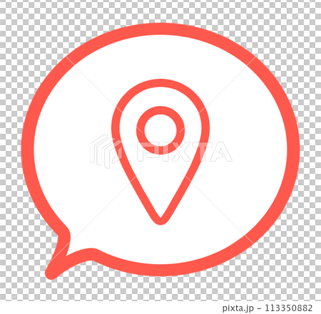 簡單的紅色地圖標記和語音氣泡 簡單的紅色地圖標記和語音氣泡 113350882
