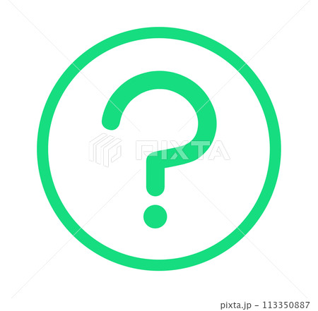 シンプルな緑色のはてなマーク 113350887