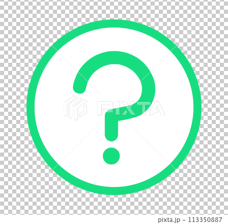 シンプルな緑色のはてなマーク 113350887