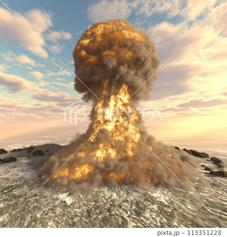 攻撃される孤島の基地 113351228