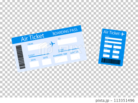 飛行機のチケットを切り離す 113351496