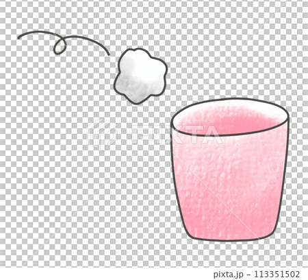 ゆるめシンプルなゴミ箱にゴミを放るところ　アナログ風 113351502