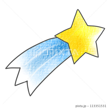 ゆるめシンプル流れ星　アナログ風 113351531