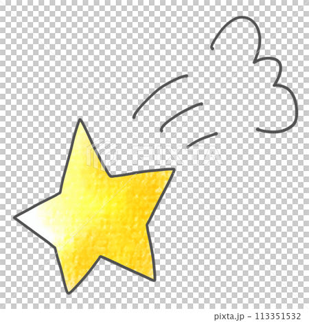 ゆるめシンプルな移動する星　アナログ風 113351532
