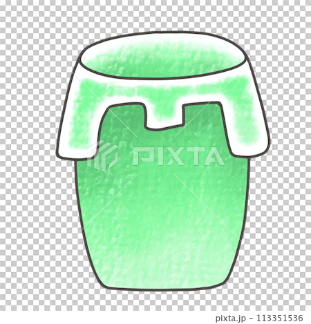 ゆるめシンプルなレジ袋が引っ掛けてあるゴミ箱 アナログ風 ゆるめシンプルなレジ袋が引っ掛けてあるゴミ箱 アナログ風 113351536