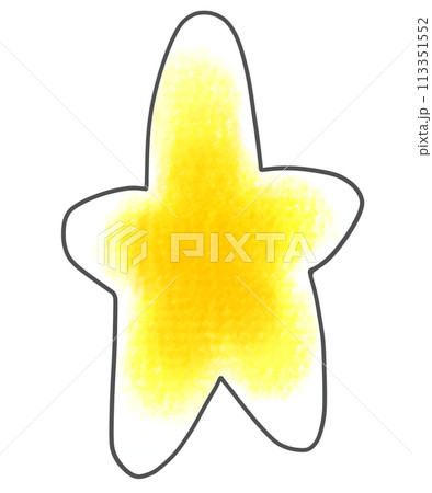 A simple, round, elongated star in an analog style - Stock