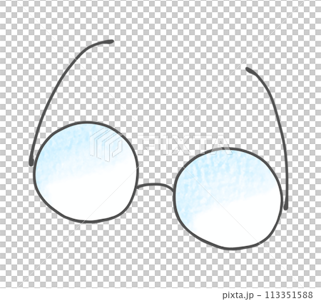 ゆるめシンプル眼鏡　アナログ風 113351588