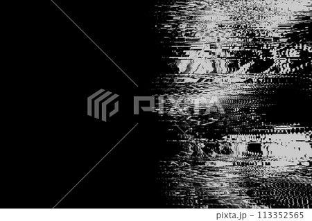 Black white glitch border overlay background texture  113352565
