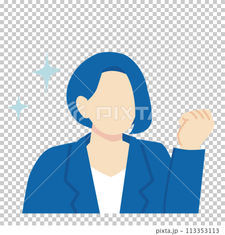 紺色スーツのやる気のある女性 113353113