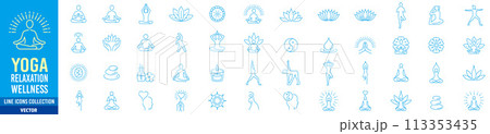 Meditation Practice Yoga and Zen icons set. Meditation Practice Yoga and Zen icons set. 113353435