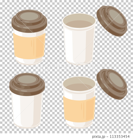 Paper cup set with lid Paper cup set with lid 113353454