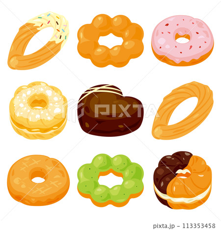 色々な種類のドーナツセット 色々な種類のドーナツセット 113353458