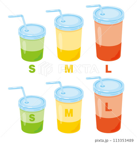 ドリンクのサイズ表記 113353489