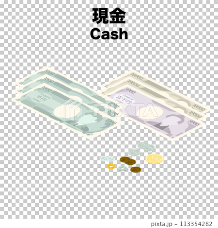 現金的等距插圖 113354282
