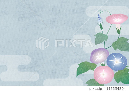 夏空と朝顔（アサガオ） 和紙 113354294