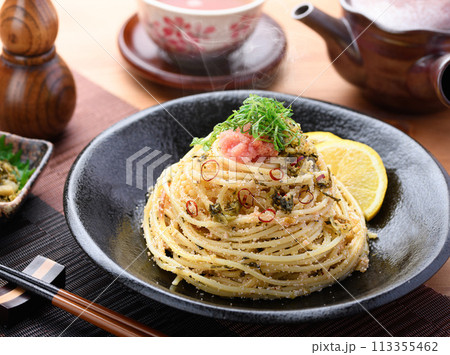 高菜と明太子の和風パスタ 113355462