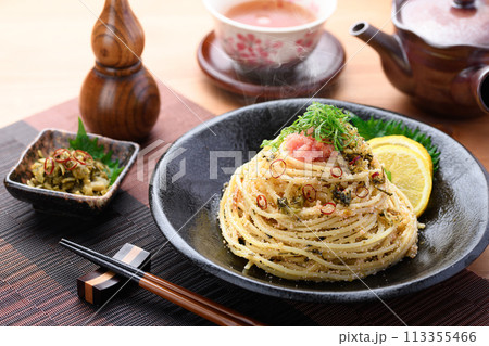 高菜と明太子の和風パスタ 高菜と明太子の和風パスタ 113355466