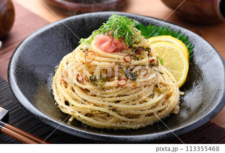 高菜と明太子の和風パスタ 113355468