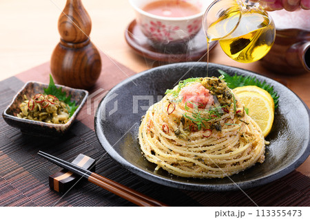 高菜と明太子の和風パスタ 113355473