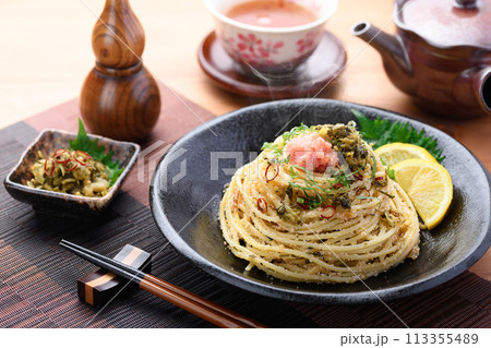 高菜と明太子の和風パスタ 高菜と明太子の和風パスタ 113355489