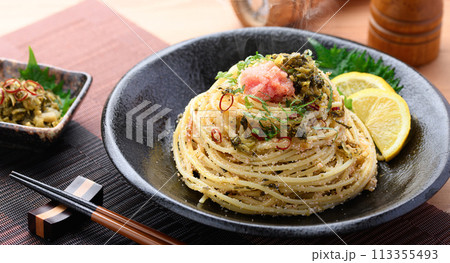 高菜と明太子の和風パスタ 高菜と明太子の和風パスタ 113355493