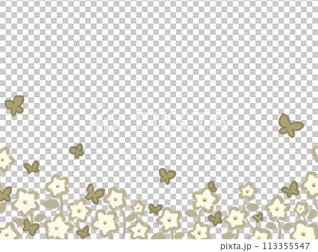 Flower field butterfly gold frame 113355547