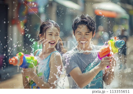 Water festival holiday concept, Generative AI 113355651