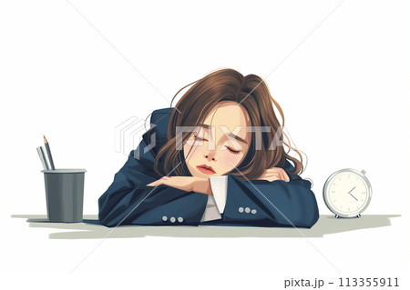 疲れた表情のビジネスウーマン 113355911