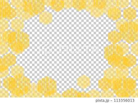 幾何学(六角形)のフレーム。ハニカム。色鉛筆。 幾何学(六角形)のフレーム。ハニカム。色鉛筆。 113356013
