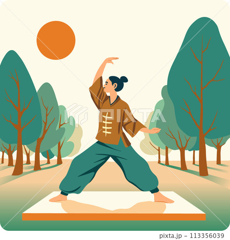Tranquil Tai Chi Outdoor Practice 113356039
