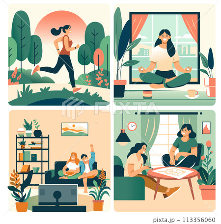 Picnic in Park City Illustration 113356060