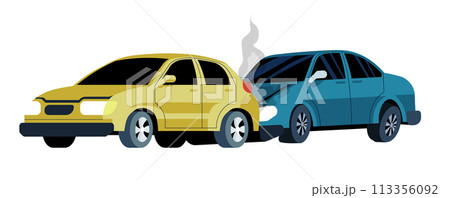 Frontal Collision Traffic Accident vector Frontal Collision Traffic Accident vector 113356092