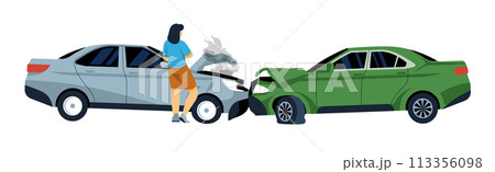 Road Traffic Accident Cars vector Road Traffic Accident Cars vector 113356098