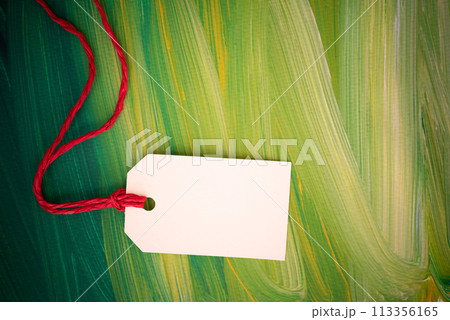 色背景に空白のタグ 113356165