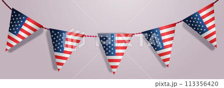 triangle bunting flags in american national flag USA presidential election concept horizontal triangle bunting flags in american national flag USA presidential election concept horizontal 113356420