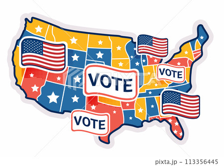 USA voting map american presidential election concept 113356445