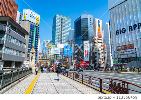 【東京都】万世橋から見える活気のある秋葉原 113356459