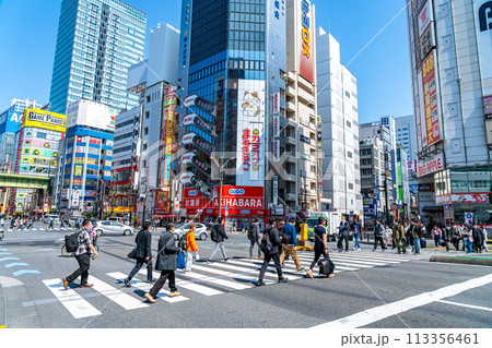 【東京都】たくさんのビルが並ぶ活気のある秋葉原 【東京都】たくさんのビルが並ぶ活気のある秋葉原 113356461