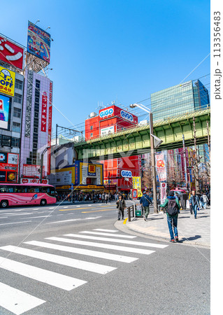 【東京都】たくさんのビルが並ぶ活気のある秋葉原 113356483