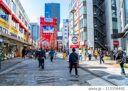 【東京都】たくさんのビルが並ぶ活気のある秋葉原 113356492