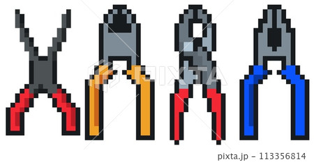 ペンチ等工具のドット絵 113356814