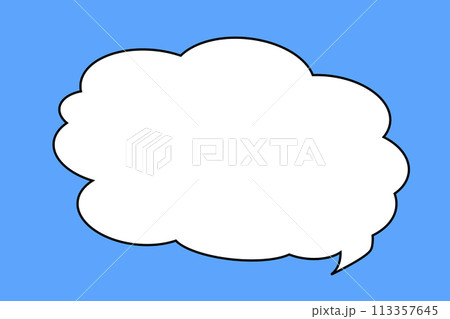 吹き出しブルー背景 吹き出しブルー背景 113357645