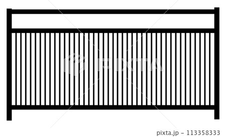 フェンスのシルエット 113358333