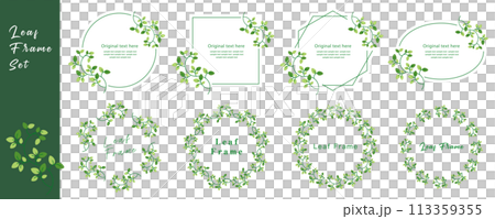 Title frame design set featuring leaves 113359355