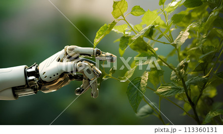Robot and green plant Robot and green plant 113360131