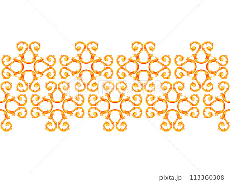 monogram border seamless twisted drawn in watercolor for invitations, weddings, decorations and texts 113360308