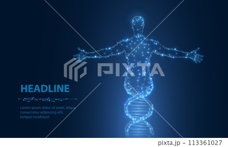Human DNA. Medical technology, gene evolution, cellular health, nervous system 113361027