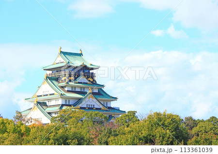 大阪府大阪市、大阪城の風景 113361039