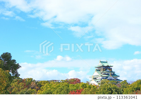 大阪府大阪市、大阪城の風景 113361041