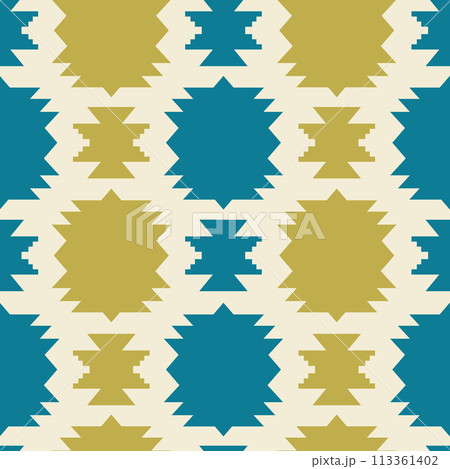 Tribal Southwestern Navajo Quilt Seamless Pattern 113361402